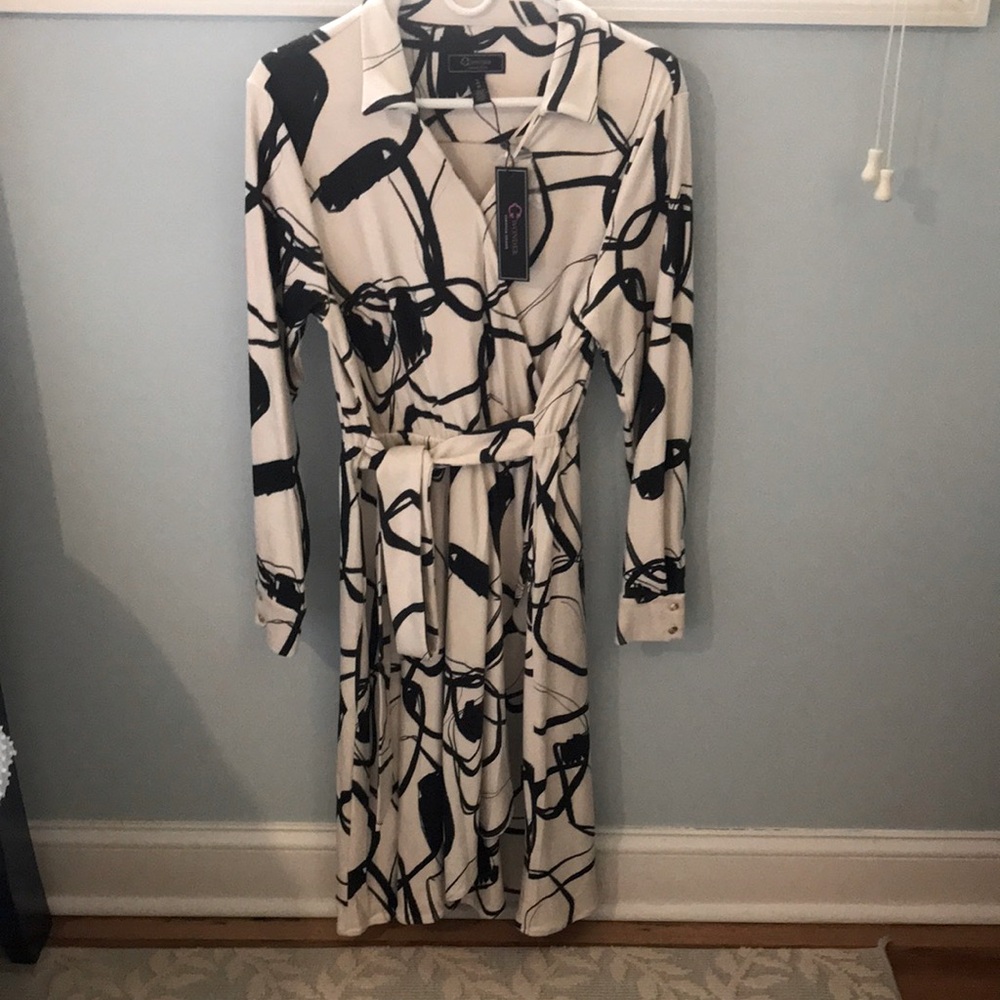 Christian Soriano.  C Wonder White and black midi dress.  Never worn . Medium